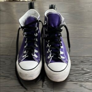 Purple Converse  High-Top Sneakers with Black Laces